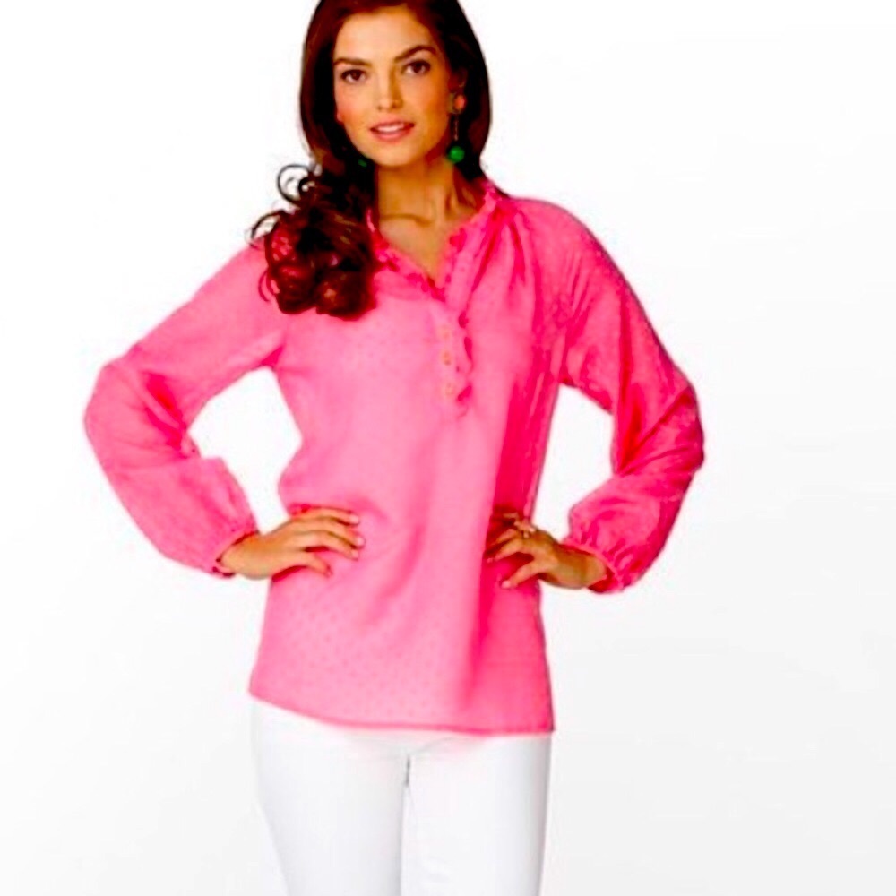 Lilly Pulitzer Elsa top Hotty pink medium